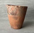 Pre-columbian Aztec Terracotta Vessel  vase tumbler  5  X 5 