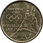 San Marino - 20 Lire - 1980 - Unc - Pole Vaulting