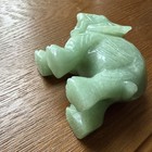 Carved Jade Stone Elephant Figure Statue Handcrafted 2 5    Tall
