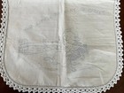 Vintage Stamped For Embroidery Baby Bib  this Little Piggie  Crochet Lace Edge