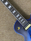 New Blue Custom Electric Guitar With Zebra Pickups And Flame Maple Top 22 Frets