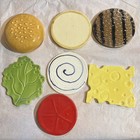 Vintage Ceramic Deli Cheeseburger Coaster Set By Jo Anne Marquardt Jam Inc 1979