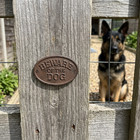 Beware Of The Dog Fence Sign Cast Iron Oval Plaque Rustic Finish Heavy Duty 6 5 