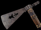 Antique Huge 32  American Indian Trade Axe  Smoking Pipe  Tomahawk  Beaded Drop 