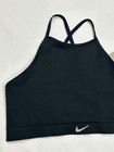 New Nike Indy Seamless Ribbed Light Support Sports Bra Black Women s Size Medium