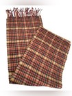 100  Cashmere Tan Plaid Classic Heritage Fringed Scarf Unisex