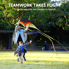 Large Delta Kite Yellow Easy Fly 328ft String For Kids Adults Beach Fun Outdoor 