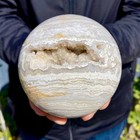 2 18lb Natural Polished Agate Stone Sphere Crystal Mineral Ball Specimen