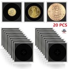 20 Pcs Coin Collection Box Transparent Square Silver Dollar Capsule Display Box