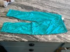 Vintage Turquoise Teal Starting Gate Shiny Parachute Pants Medium 80s
