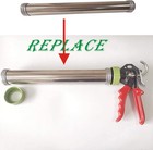 Anzhuo Sausage Caulking Gun Manual Drive Stainless Steel Tube  20 Oz  Silver
