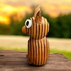 Owl Wooden Figurine Cryptomeria Whimsical Hand-carved Bird 10cm Vintage  Vgc