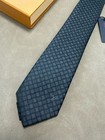 Louis Vuitton Men s Grid Pattern Tie Greyish Black Slim Full Packaging