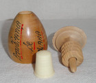 Vintage Wooden Darning Egg   W sewing Kit   Thimble