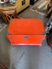 Red Lacquer Trunk Blanket Chest      Brass Mounts Chinese