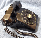 60s Vintage Western Electric 500 Rotary Desk Telephone Black Exc Unmodified Bell