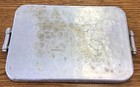 Vintage Arthur Armour Lily Pad And Floral Design Metal Tray With Handles -  d70 