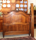 French Antique Walnut  Louis Xvi Queen Size Bed
