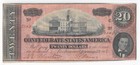 T-67 1864  20 Confederate States Of America Lovely Red Color Note Pcgs Vf30