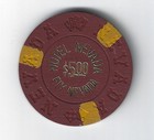Rare Hotel Nevada  5 Casino Chip Brown 3 Yell Insrt  Nevada Mold  Ely Nv 1960 Su