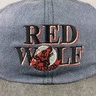 Vintage Red Wolf Lager Hat Full Moon 90s Anheuser-busch Beer Snapback Cap Rare