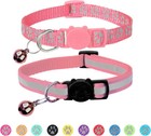 2 Pcs Reflective  Cat Collar With Bell Break Away  Kitten Puppy  Collar  id Tag