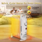 7-fin Electric Indoor Space Heater  Quiet Portable Room Heater With Thermostat