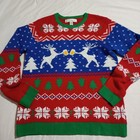 Ugly Christmas Sweater Men s Med Beer Stein Clinking Reindeer Ski Style Funny