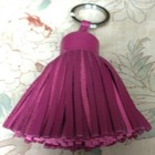 Hermes Carmen Tassel Keyring Keychain Rose Purple Leather Good Condition Box
