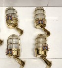 4  Piece Vintage Reclaimed Brass Nautical Bulkhead Wall Sconce Light Marine