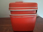 Vintage Red Samsonite Silhouette Train Makeup Case With Tray No Key Used Cond 