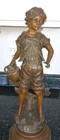 Large Antique Auguste Moreau Bronze Statue  Art Nouveau Early 1900s  18 -signed 