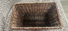 Rectangular Wicker Woven Storage Basket Brown Non-lidded Freestanding