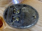 Vintage Masonic White   Gold Belt Buckle