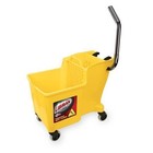 32 Qt Commercial Mop Bucket W  Wringer Combo Rolling Cleaning Cart Side Press