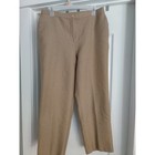 Samantha Grey Tan Tweed Trousers Vintage Herringbone Straight Leg Pants Size 14