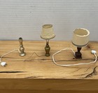 Vtg Lot Of 3 Miniature Dollhouse Table Lamps For Parts Or Repair Untested