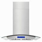 30  Island Mount Range Hood 900cfm Tempered Glass 3-speed Touch Panel New W leds