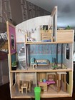 Barbie 3-story Wood Dollhouse 5 Rooms Furnished W Furniture  Accessories   Dolls