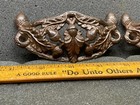 Pair Antique Victorian Cast Iron Bin Pull Drawer Hardware Oak Leaf Acorn Pattern