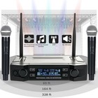 Uhf Wireless Mic System 2-channel Handheld Dual Microphone Cordless Mic System