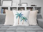 Tropical Beach Palm Tree Pillow Covers 18x18  Coastal Beach Room Decor  Summe   