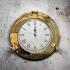 Handmade Brass Ship Porthole Clock Large Analog Display Vintage Nautical Marine