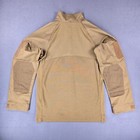Condor Tactical Combat Shirt - Zip Neck  Sleeve Pockets  Tan - Medium