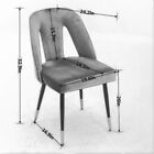 Set Of 2 Modern Velvet Upholstered Dining Chair W nailheads   Metal Legs-orange