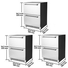 24  Undercounter Drawer Refrigerator Built-in Freezer Beverage Cooler Sus