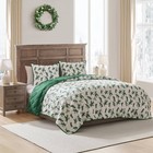 Hallmark Queen Flannel Greenery Print Quilt Set