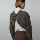 The Row Women s Spring New Pleats Wool Knitted Solid Color Top Knitted Sweater