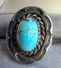 Vintage Native American Navajo Turquoise Sterling Silver Ring 8 2 Grams Size 6 5
