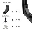 10 Pcs Heavy Duty 2020 Aluminum Extrusion Corner Bracket V T Slot L Angle 8020